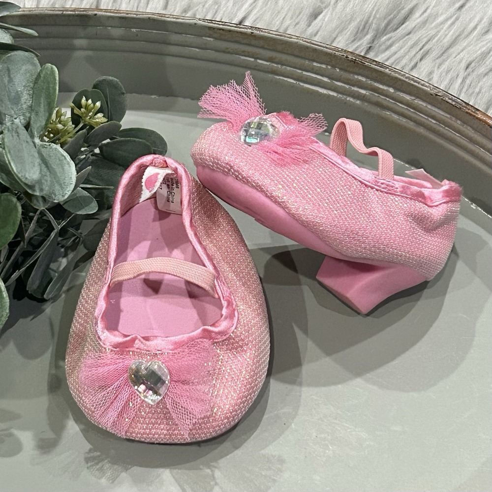 Build A Bear Workshop Pink Sparkle Heels with Tulle & Rhinestone